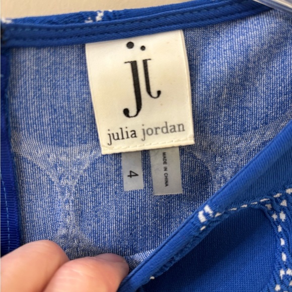 Julia Jordan Royal Blue Geometric Midi Dress - Picture 2 of 6